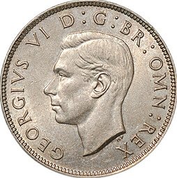 фото для Монета 2 шиллинга (флорин) 1944 Великобритания Аверс