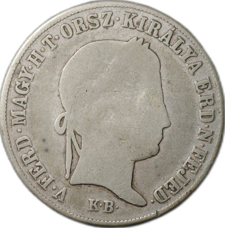 Монета 20 крейцеров 1848 SZ MÁRIA Венгрия