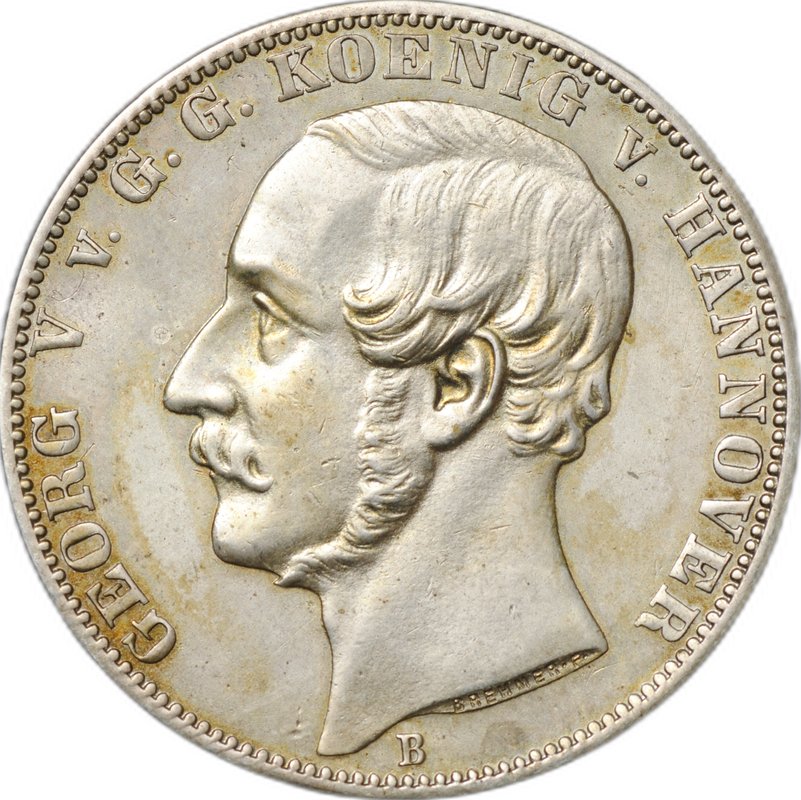 Монета 1 союзный талер 1866 Ганновер