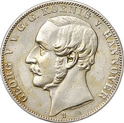 фото для Монета 1 союзный талер 1866 Ганновер Аверс