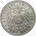 Монета 5 марок 1902 50 лет правлению Фридриха I Баден Германия