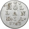 Монета 2 стювера 1763 Голландская республика