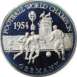 фото для Монета 500 квач 2001 Чемпионат мира по футболу 1954 Замбия Аверс