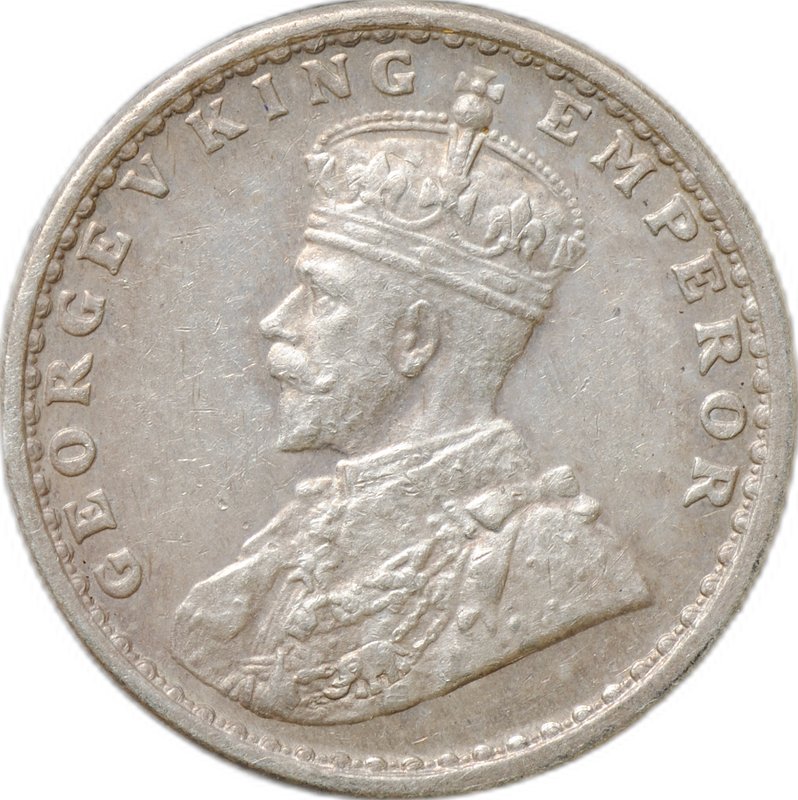 Монета 2 анны 1913 Бомбей Индия Британская
