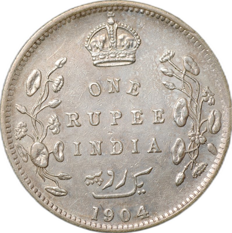 Монета 1 рупия 1904 Индия Британская