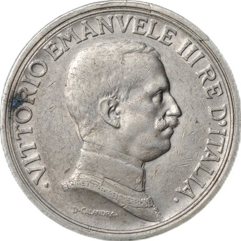 Монета 2 лиры 1916 Италия