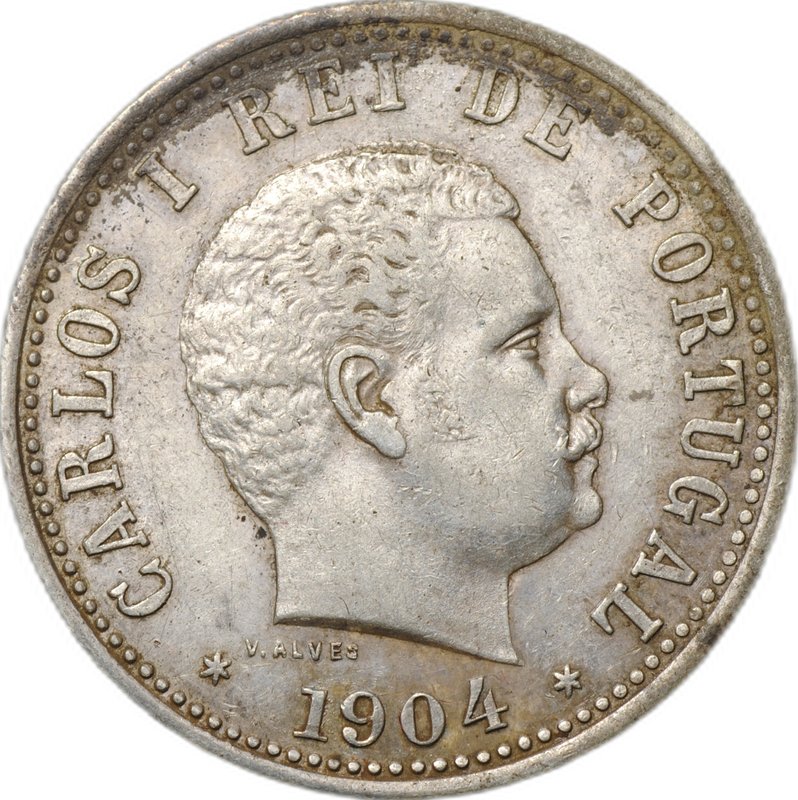 Монета 1 рупия 1904 Индия Португальская