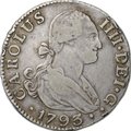 Монета 2 реала 1793 S - Севилья Испания