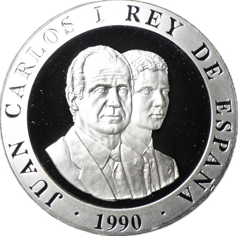 Монета 2000 песет 1990 Олимпиада Барселона 1992 - футбол Испания