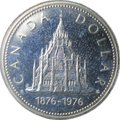 Монета 1 доллар 1976 100 лет Оттавской парламентской библиотеке Канада