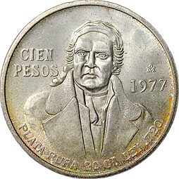 фото для Монета 100 песо 1977 Мексика Аверс
