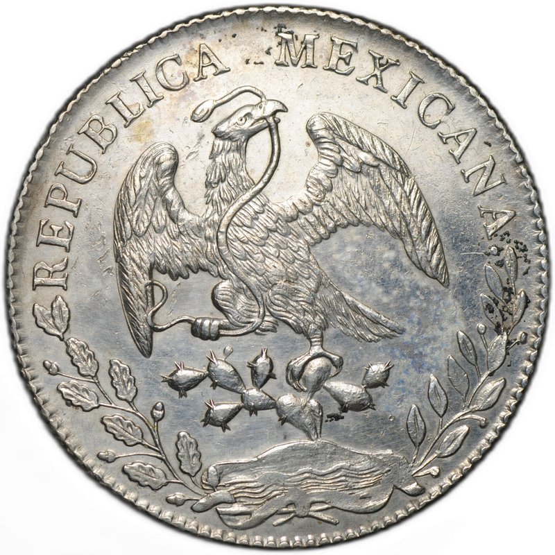 Монета 8 реалов 1883 Zs - Сакатекас Мексика