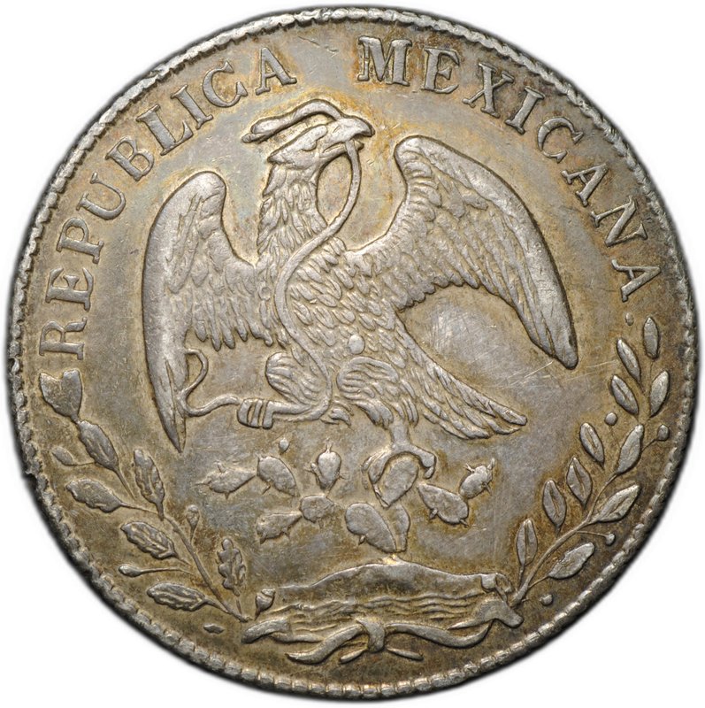 Монета 8 реалов 1884 As - Аламос Мексика
