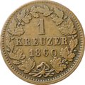 Монета 1 крейцер 1860 Нассау