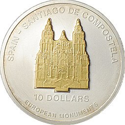 фото для Монета 10 долларов 2006 Собор Святого Иакова в Сантьяго-де-Компостела Науру Аверс