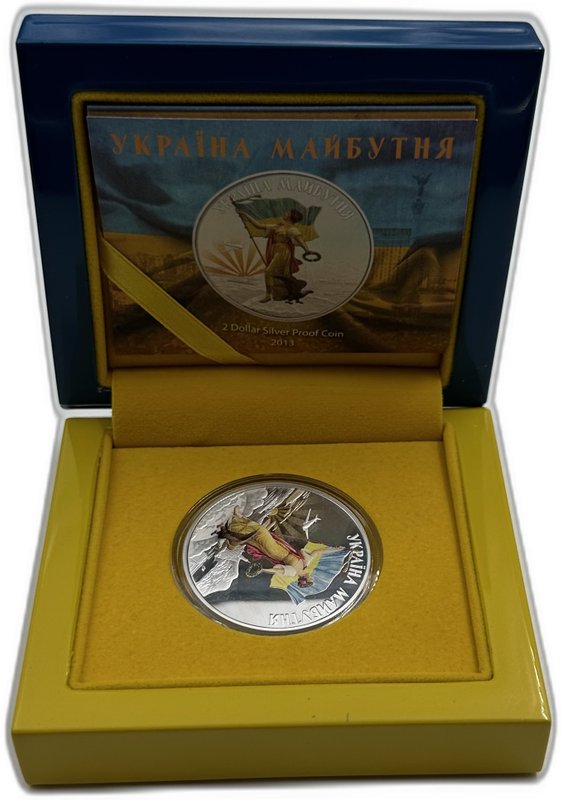 Монета 2 доллара 2013 Будущая Украина Ниуэ