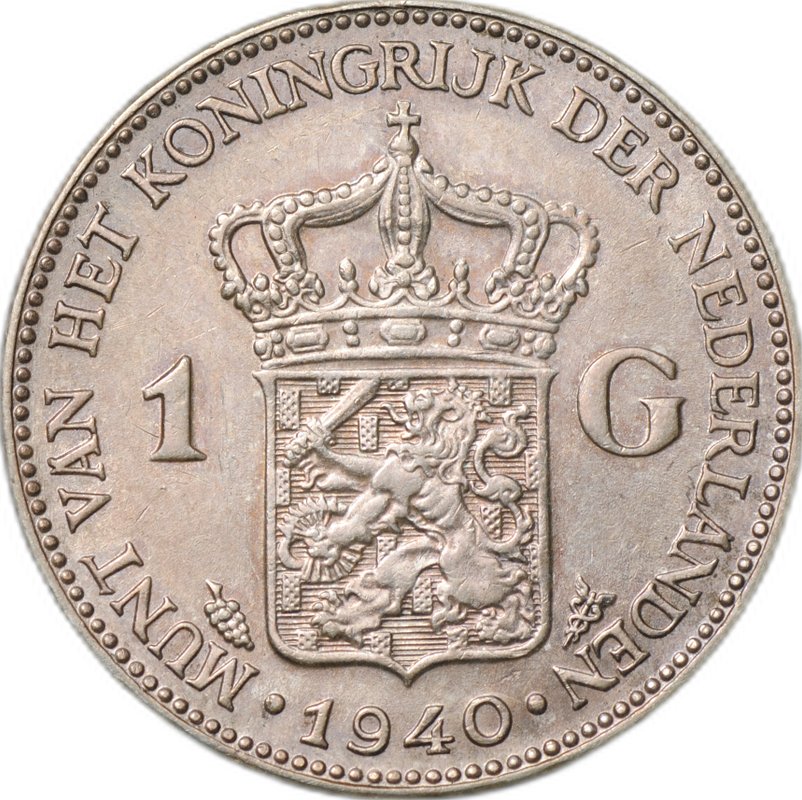 Монета 1 гульден 1940 Нидерланды