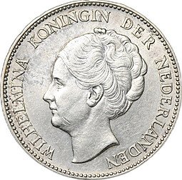фото для Монета 1 гульден 1940 Нидерланды Аверс