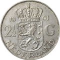 Монета 2 1/2 гульдена 1961 Нидерланды