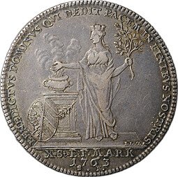 фото для Монета 1 талер 1763 Губертсбургский мирный договор Нюрнберг Аверс