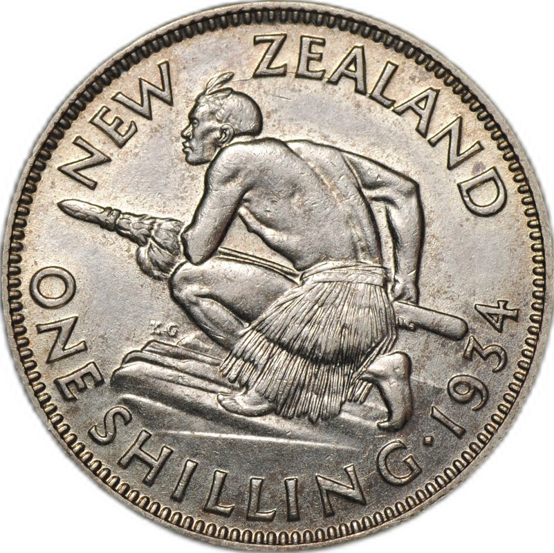 Монета 1 шиллинг 1934 Новая Зеландия