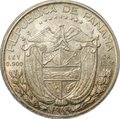 Монета 1/2 бальбоа 1953 50 лет независимости Панама