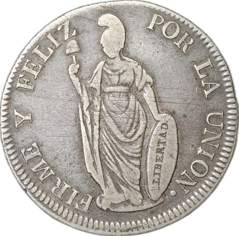 Монета 4 реала 1848 Перу