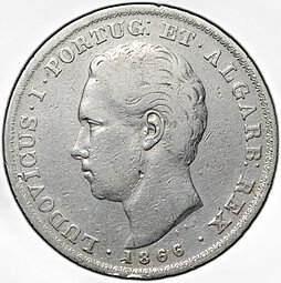 фото для Монета 500 реалов 1866 Португалия Аверс
