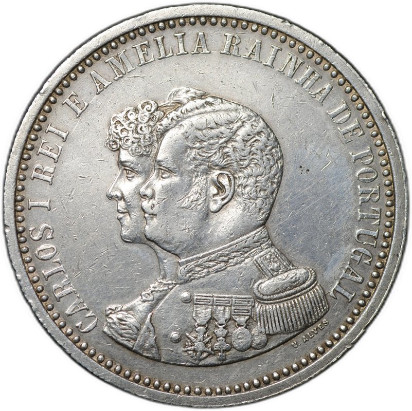 Монета 500 реалов 1898 400 лет Открытию Индии Португалия