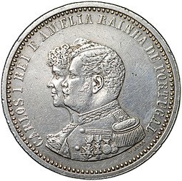 фото для Монета 500 реалов 1898 400 лет Открытию Индии Португалия Аверс