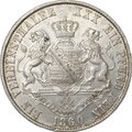 Монета 1 союзный талер 1860 Герб с львами Саксония