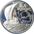 Монета 10 тала 1991 Экспедиция на лодке Ра Самоа