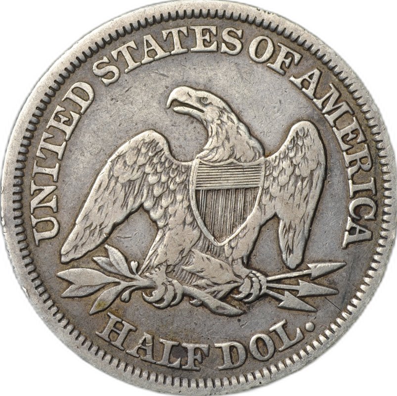 Монета 1/2 доллара 1858 Филадельфия США