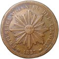 Монета 40 сентимо 1857 Уругвай