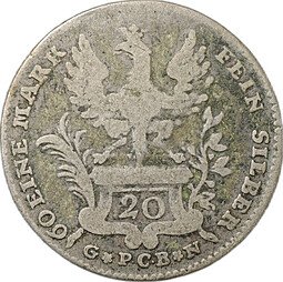 фото для Монета 20 крейцеров 1767 Франкфурт Аверс