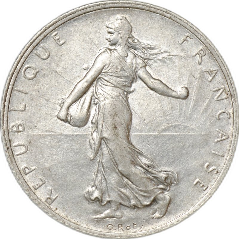 Монета 2 франка 1917 Франция