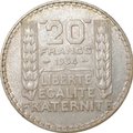 Монета 20 франков 1934 Франция