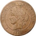 Монета 10 сантимов 1889 Франция