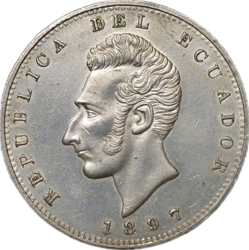 Монета 1 сукре 1897 Эквадор