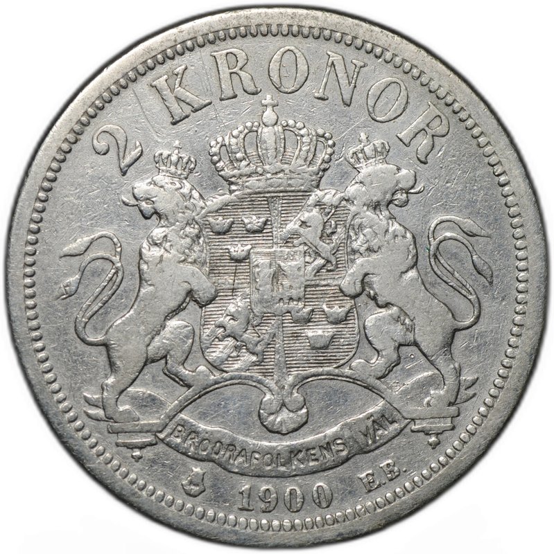 Монета 2 кроны 1900 Швеция