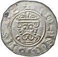Монета Денарий 1054-1076 Гронинген Епископ Вильгельм и Генрих III-IV кольцо слева Утрехт Нидерланды 