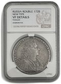 Монета 1 рубль 1728 слаб CPRC VF Det.