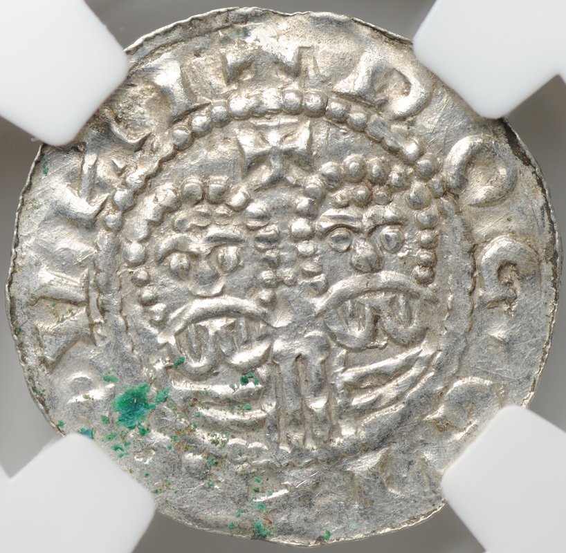Монета Денарий 1068-1077 Экберт II Доккум Фрисландия Нидерланды слаб ННР MS 62