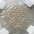 Монета Денарий 1068-1077 Экберт II Ставорен Фрисландия Нидерланды слаб ННР MS 62
