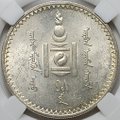 Монета 1 тугрик 1925 Монголия слаб ННР MS 63