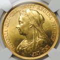 Монета 5 фунтов 1893 Великобритания слаб ННР MS 60