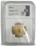 Монета 1 гинея 1774 Великобритания слаб ННР MS 62