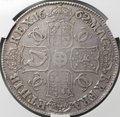 Монета 1 крона 1662 Роза, дата на гурте Англия слаб CPRC VF Det.