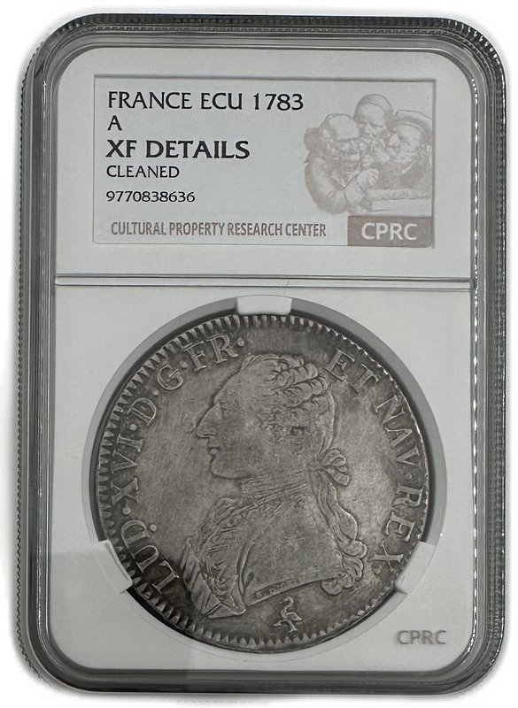 Монета 1 экю 1783 A Париж Франция слаб CPRC XF Det.