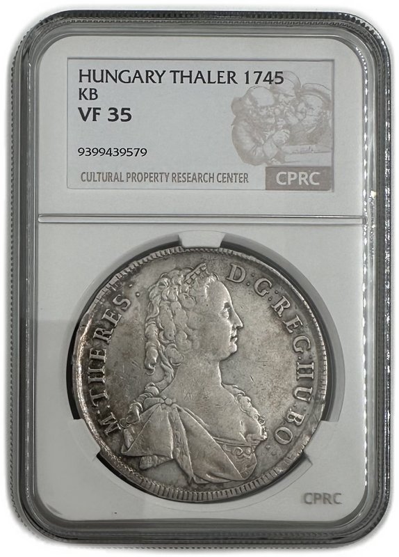 Монета 1 талер 1745 Венгрия слаб CPRC VF 35